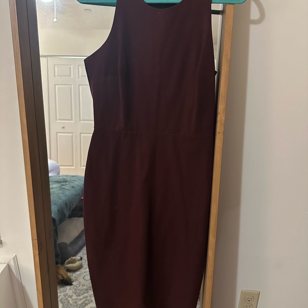 Elegant Burgundy Sleeveless Dress